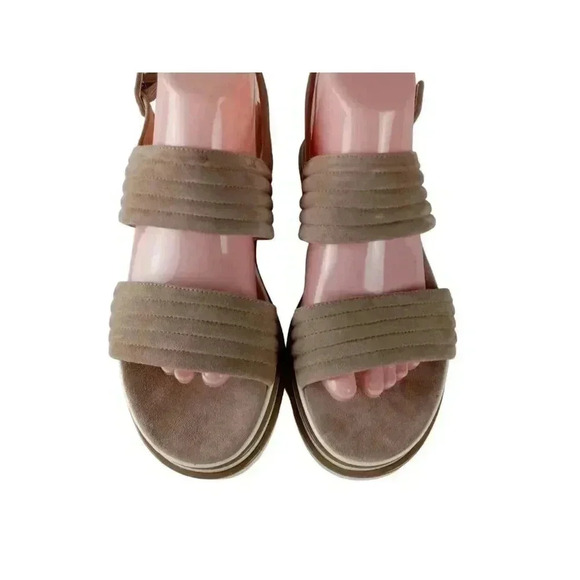 Luca Grossi Womens Sandals Beige Suede Open Toe Slingback Buckle Size 40 - Picture 4 of 10